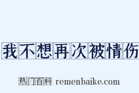 我不想再次被情伤是什么意思的图片